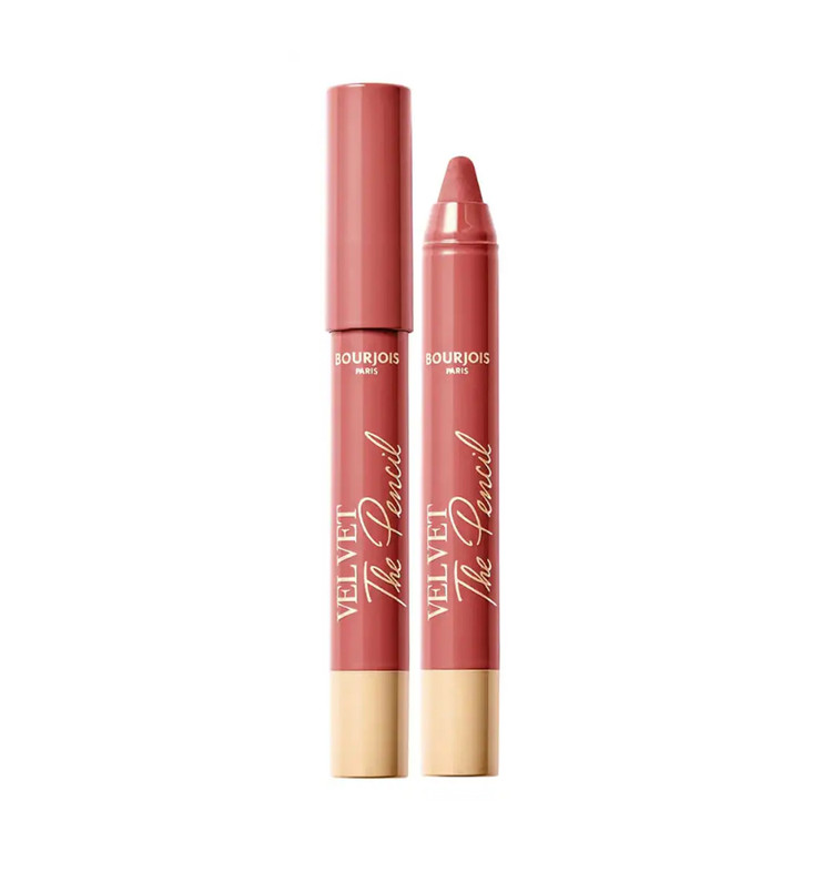 1. مداد رژلب بورژوا Bourjois Velvet Lipstick Pencil رنگ 04 Less is Brown