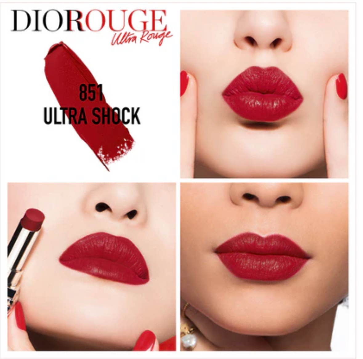 رژ لب دیور الترا شوک 851 رنگ قرمز عمیق