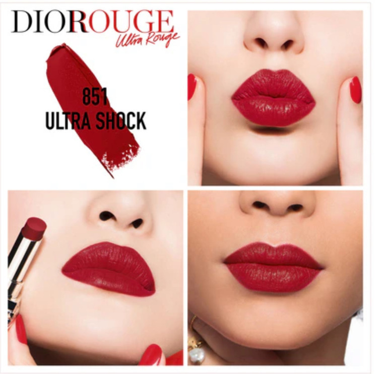 رژ لب دیور الترا شوک 851 رنگ قرمز عمیق