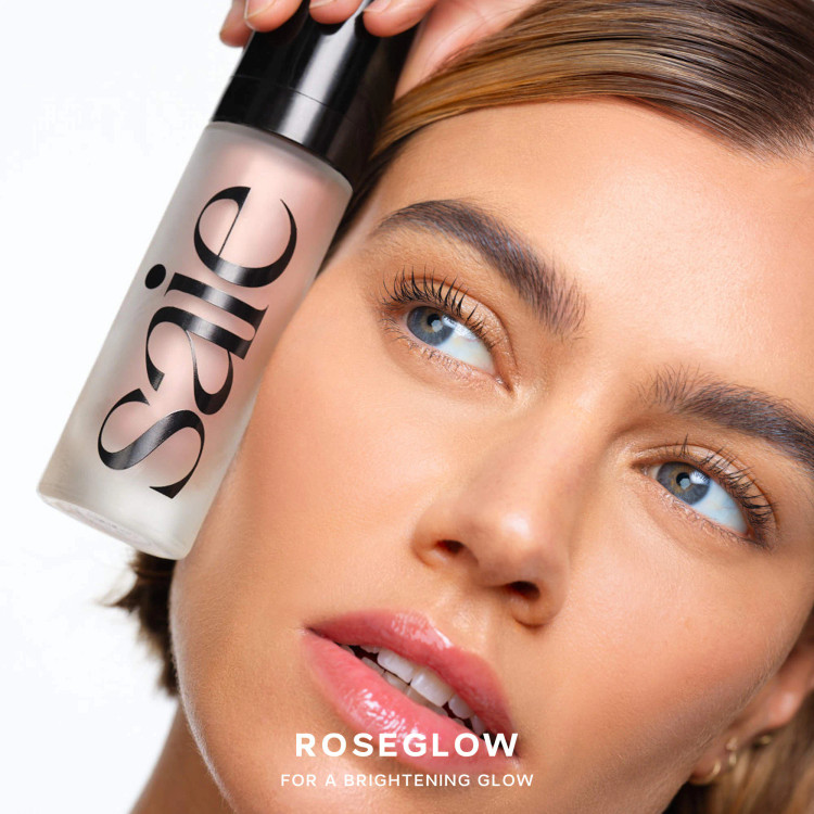 سرم چند منظوره درخشانکننده و هایلایتر ژلی Saie مدل Glowy Super Gel –رنگ Roseglow حجم مینی سایز ۱۵ میل