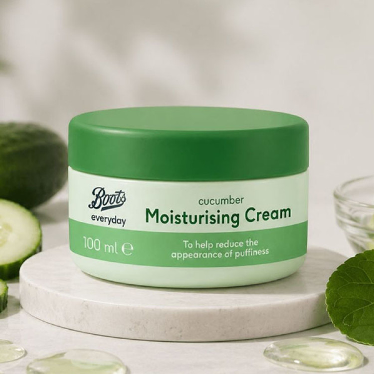 کرم مرطوب کننده صورت و بدن خیار everyday از برند Boots حجم ۱۰۰ میل کاسه ای