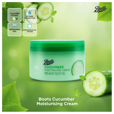 کرم مرطوب کننده صورت و بدن خیار everyday از برند Boots حجم ۱۰۰ میل کاسه ای