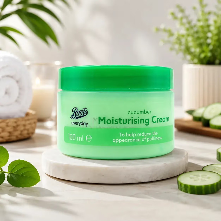 کرم مرطوب کننده صورت و بدن خیار everyday از برند Boots حجم ۱۰۰ میل کاسه ای